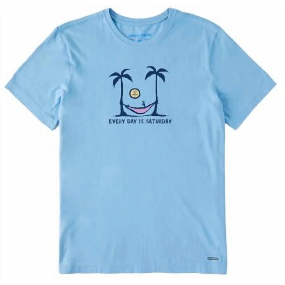 NWT Life is Good “Everyday is Saturday” Short Sleeve T-Shirt Men’s Small Blue